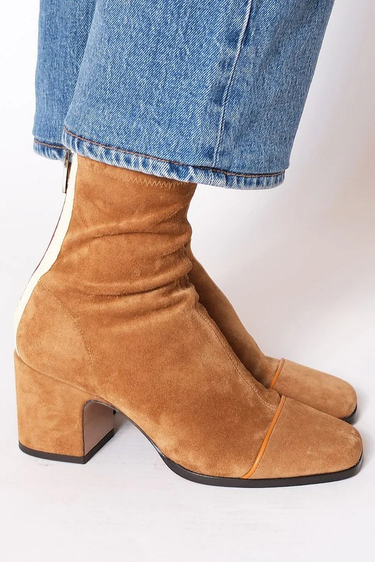 Vivienne™ | Modern Ankle Boots in Contrasting Colours