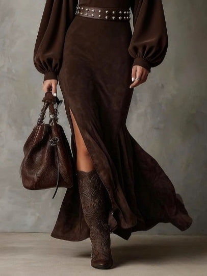 Avelyn™ Harriet | Vintage Suede Midi Dress
