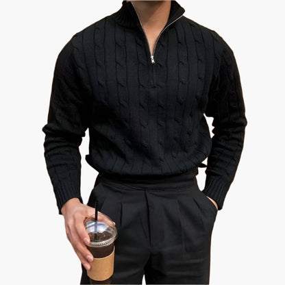 AVELYN LONDON™ | Wavy Half-Zip Sweater