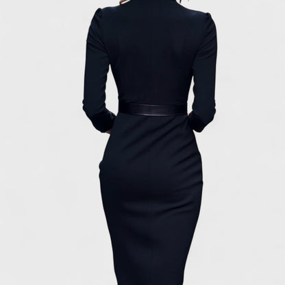 Avelyn™ | Mandarin Luxe – Maxi dress with belt