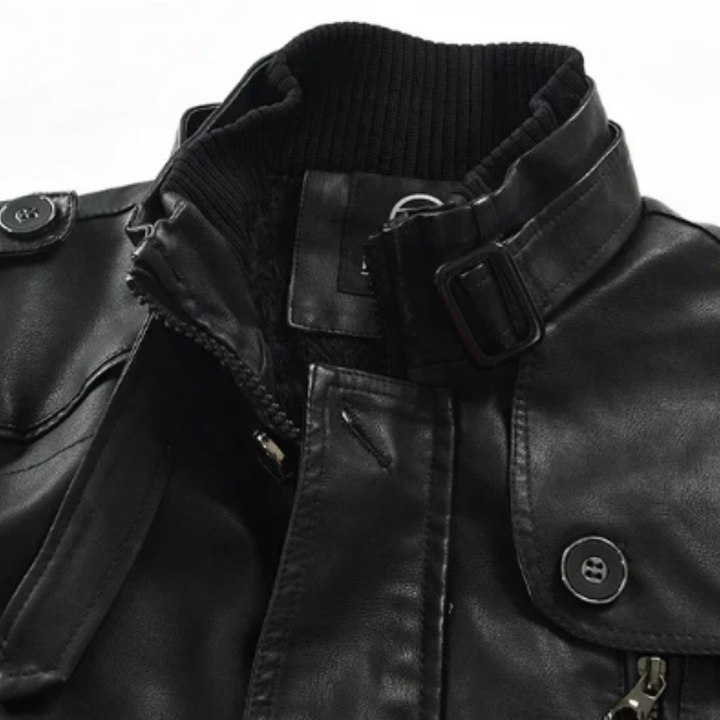 Jack™ | Elegant Long Leather Biker Jacket