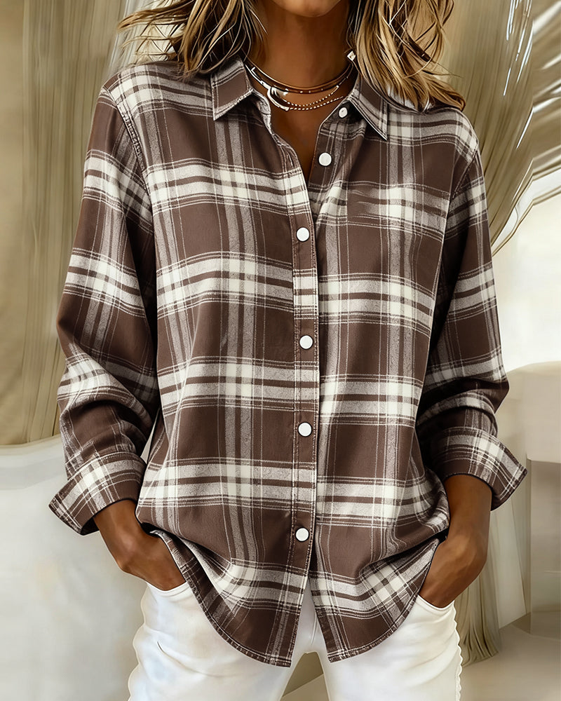 Daisy™ | Shirt with Check Pattern and Notched Collar