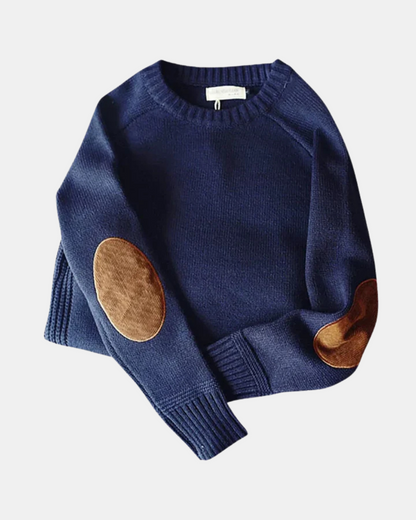 Henry | Heritage Wool Sweater with Suede Elbow Patches