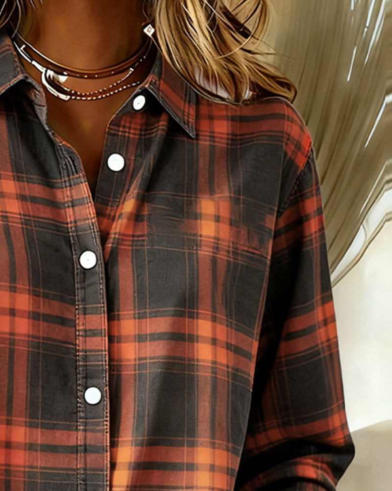 Daisy™ | Shirt with Check Pattern and Notched Collar