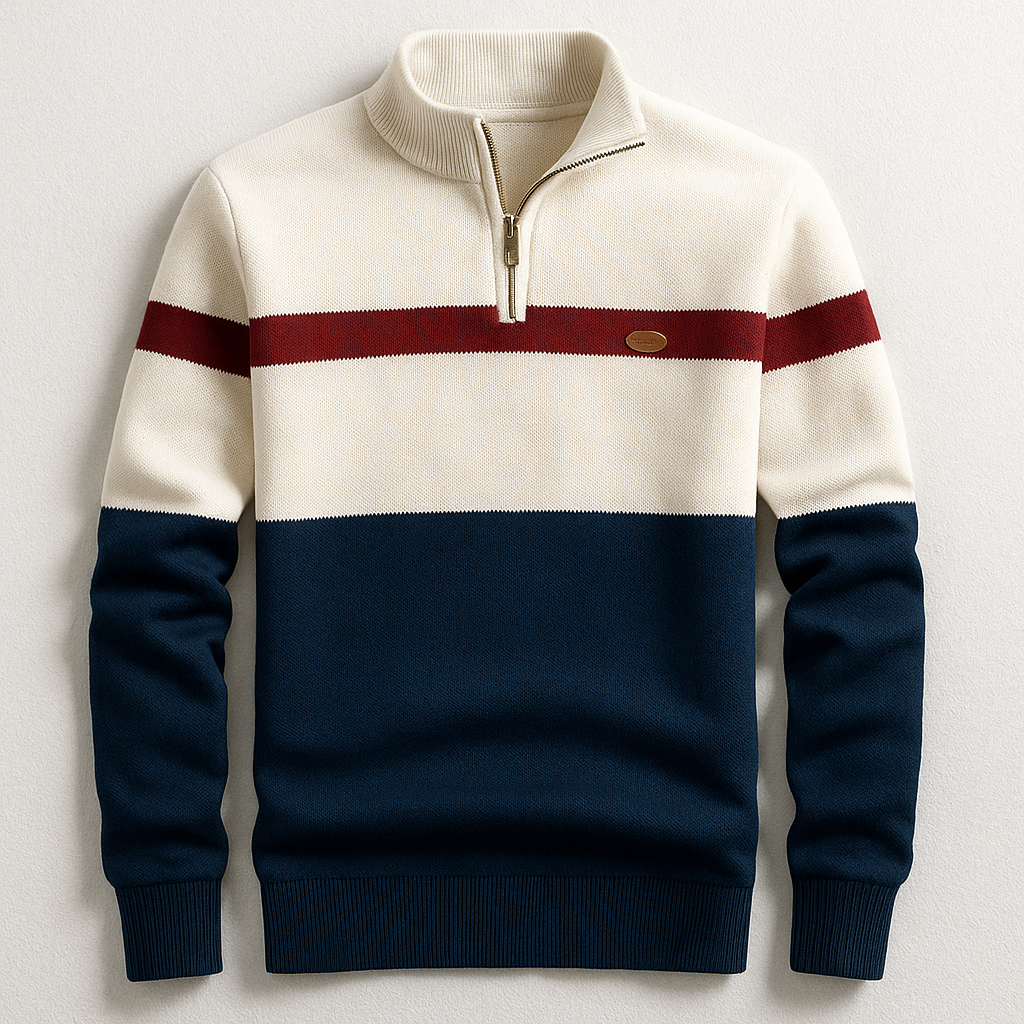AVELYN LONDON™ | Men's Zip Neck Jumper