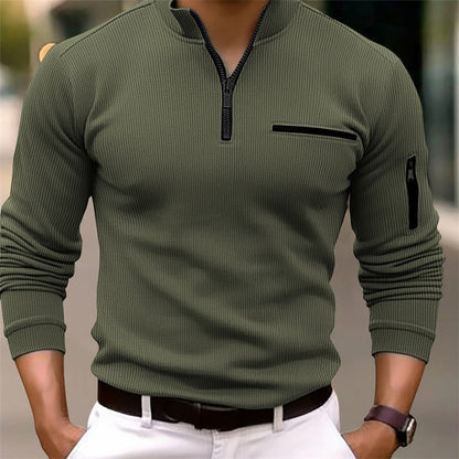 Alistair™ | Long Sleeve Shirt with Zip Closure