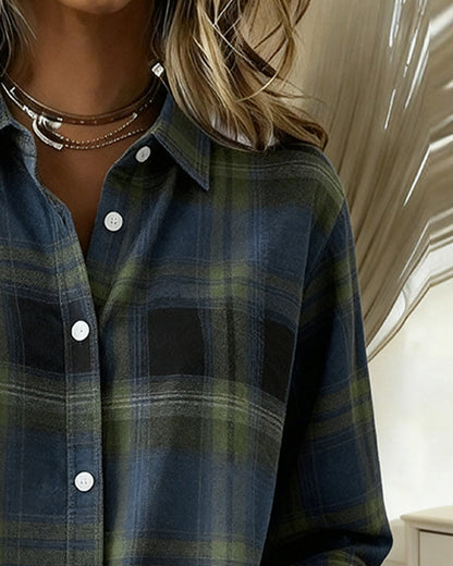 Daisy™ | Shirt with Check Pattern and Notched Collar