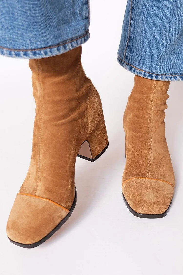 Vivienne™ | Modern Ankle Boots in Contrasting Colours