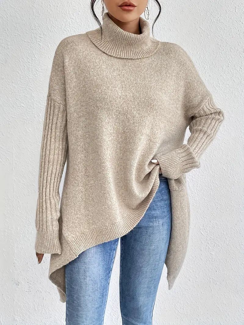 BRIGITTE – LONG ROLL NECK PULLOVER