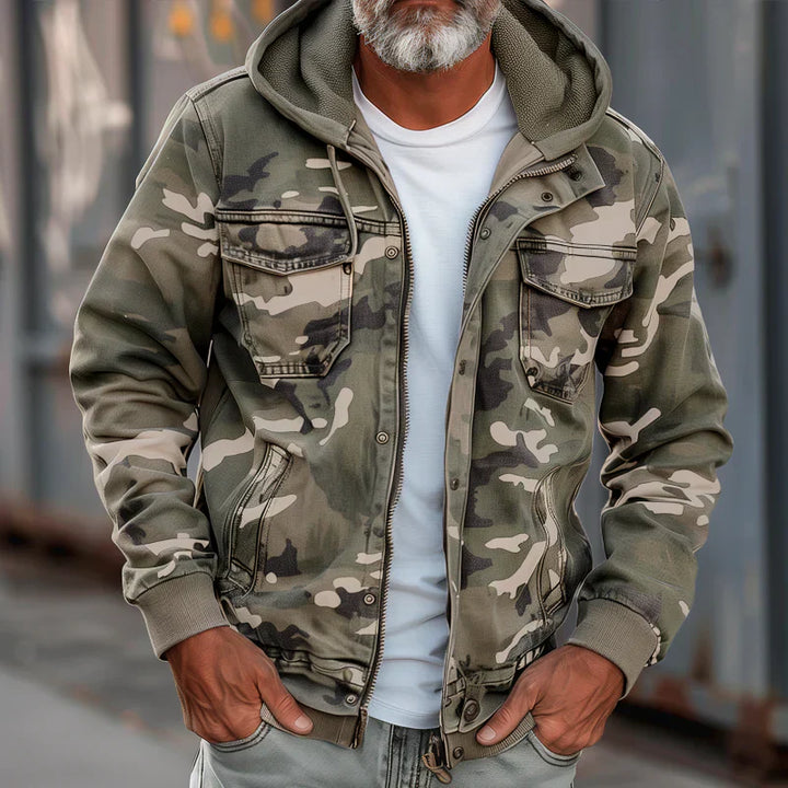 DAMIAN | WARM CAMOUFLAGE HOODED JACKET