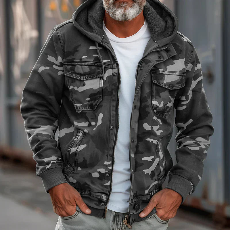 DAMIAN | WARM CAMOUFLAGE HOODED JACKET