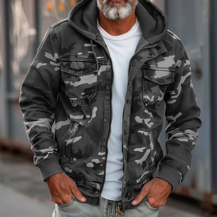 DAMIAN | WARM CAMOUFLAGE HOODED JACKET