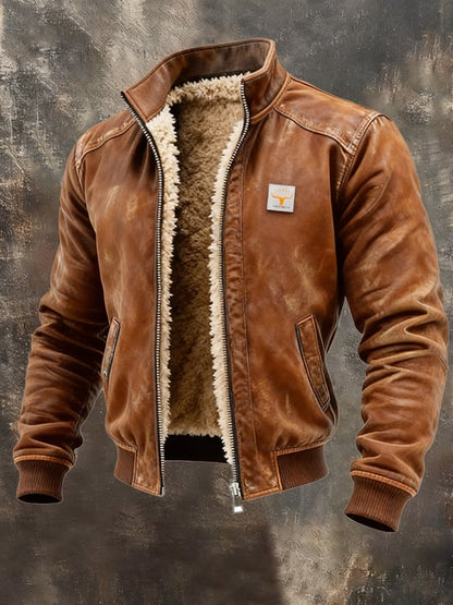OLIVER™ | JACKET WITH A DISTRESSED SUEDE EFFECT AND STRUCTURED COLLAR