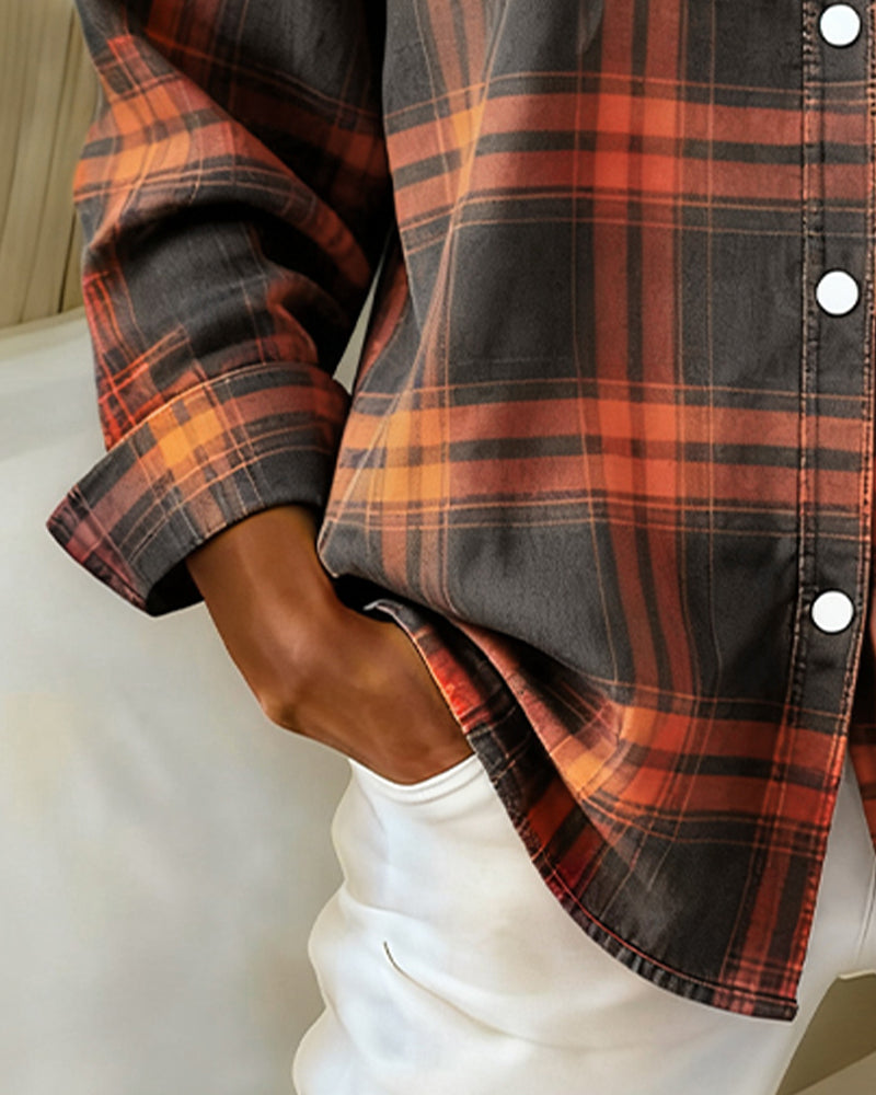 Daisy™ | Shirt with Check Pattern and Notched Collar