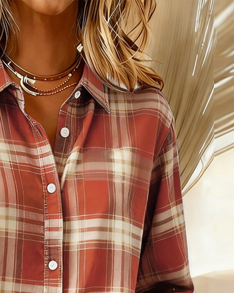 Daisy™ | Shirt with Check Pattern and Notched Collar