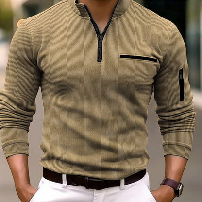 Alistair™ | Long Sleeve Shirt with Zip Closure