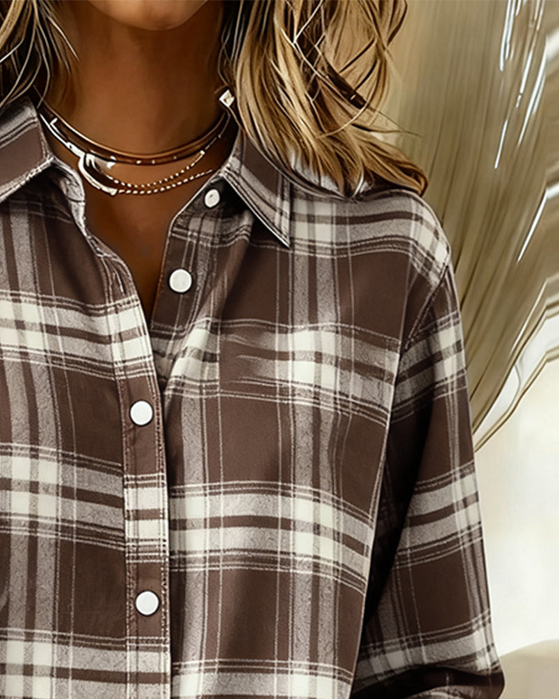 Daisy™ | Shirt with Check Pattern and Notched Collar