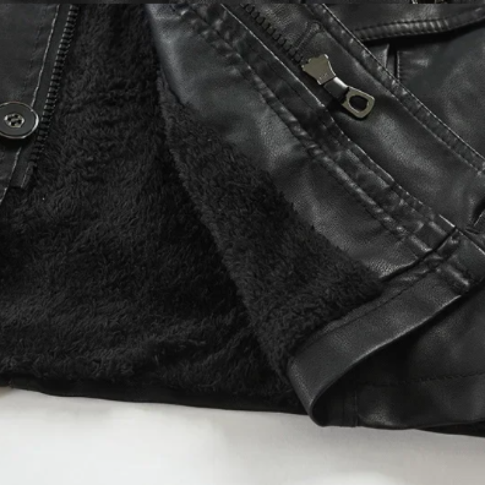 Jack™ | Elegant Long Leather Biker Jacket