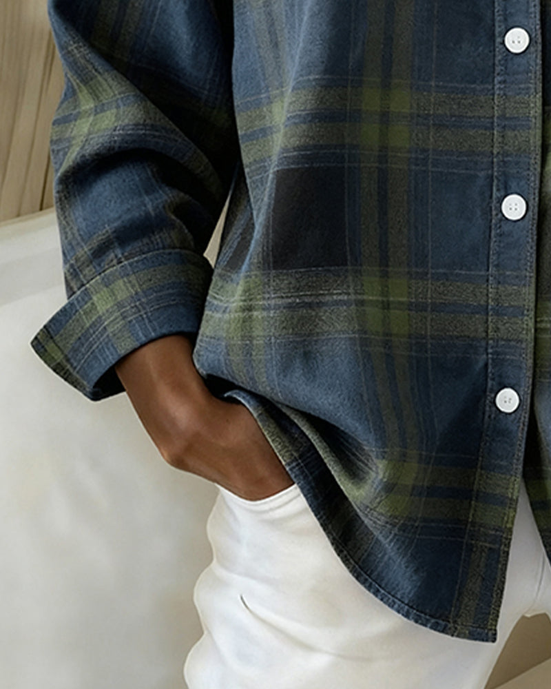 Daisy™ | Shirt with Check Pattern and Notched Collar