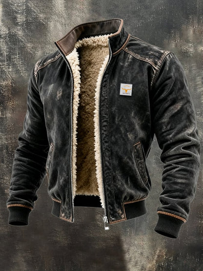 OLIVER™ | JACKET WITH A DISTRESSED SUEDE EFFECT AND STRUCTURED COLLAR
