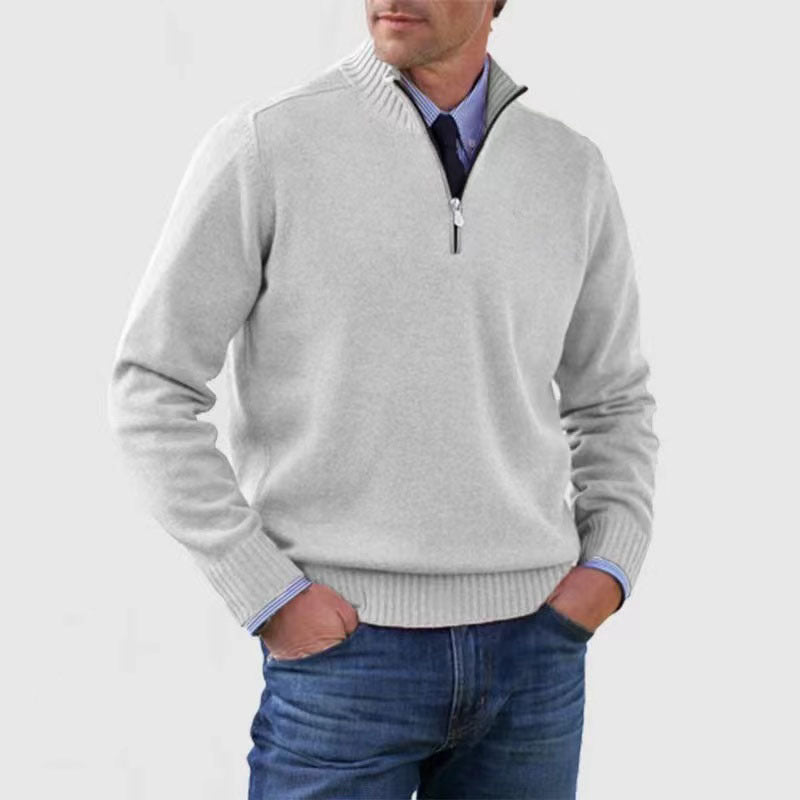 AVELYN LONDON™ | Elegant Mid-Zip Men's Jumper