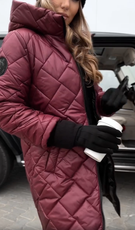Anna | Elegant Quilted Winter Jacket with Warm Hood