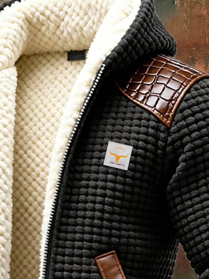 JULIAN™ | TEXTURED JACKET WITH EMBOSSED LEATHER