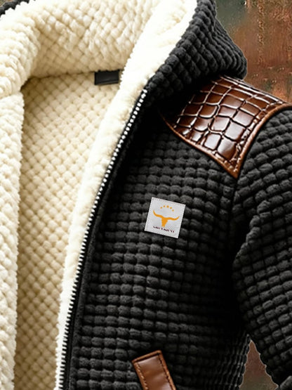 JULIAN™ | TEXTURED JACKET WITH EMBOSSED LEATHER