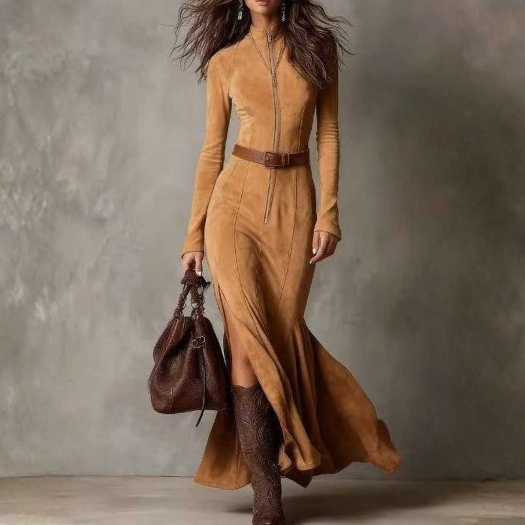 Avelyn™ | Alessia Suede Long Dress