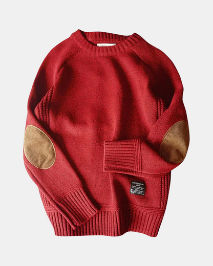 Henry | Heritage Wool Sweater with Suede Elbow Patches