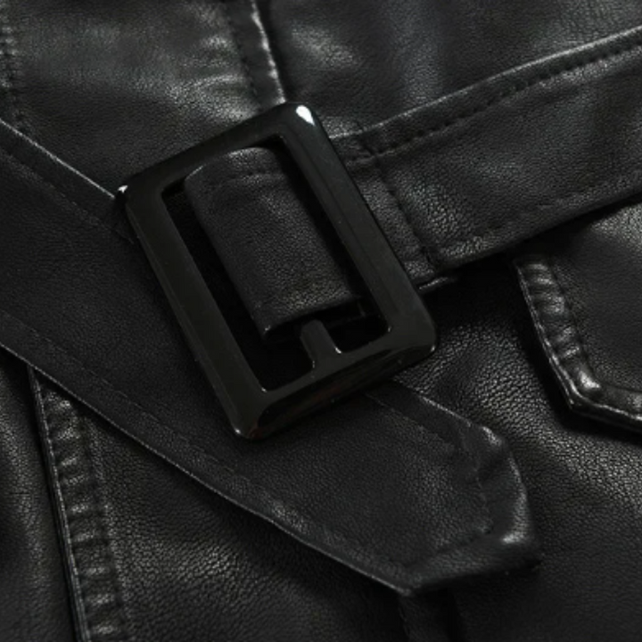 Jack™ | Elegant Long Leather Biker Jacket