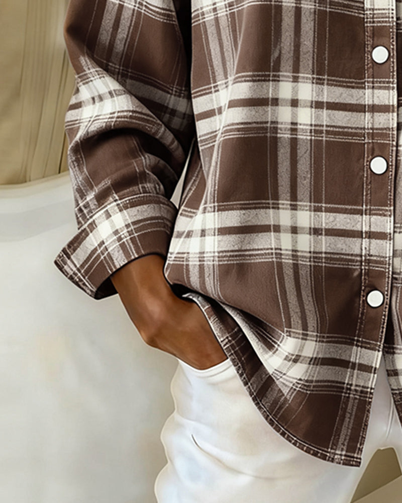 Daisy™ | Shirt with Check Pattern and Notched Collar