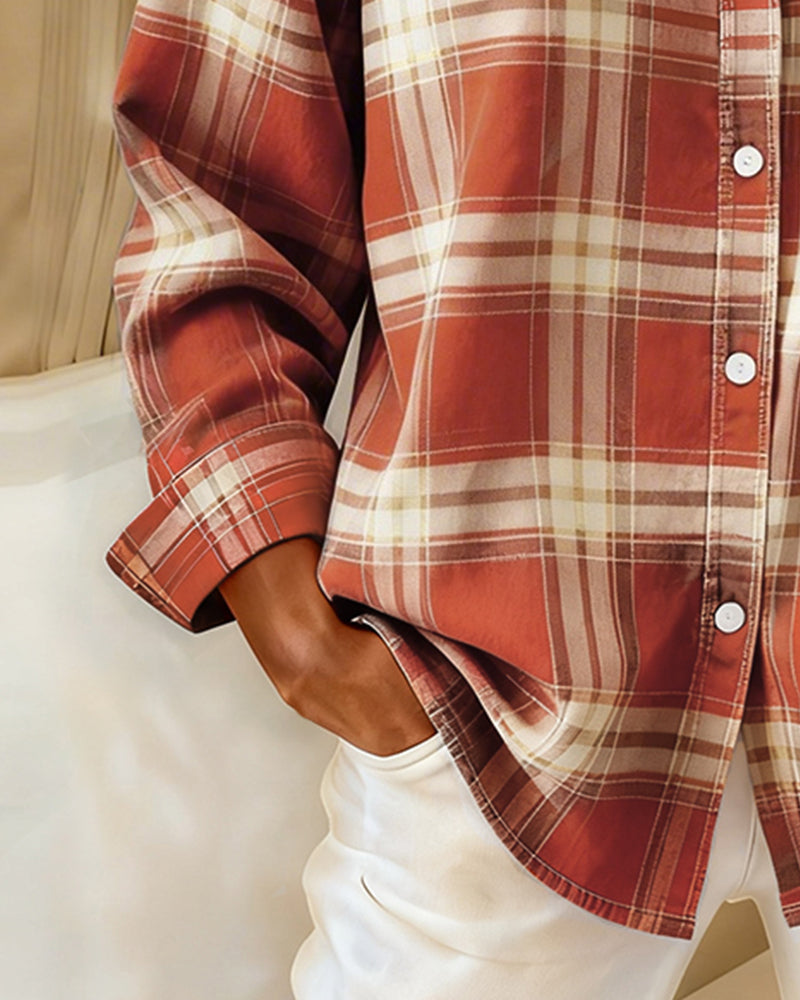 Daisy™ | Shirt with Check Pattern and Notched Collar
