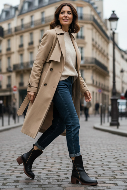 Valorine | Black Leather Ankle Boots