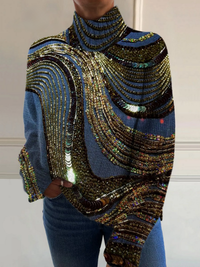 Dianne | Luxury beaded knit turtleneck sweater