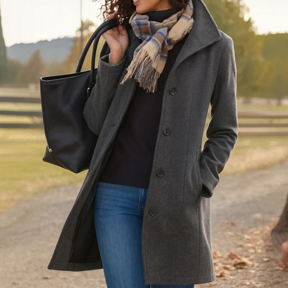 Elaine – Timeless Elegance Button Coat