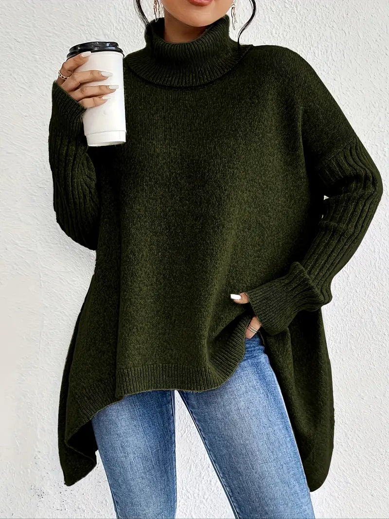 BRIGITTE – LONG ROLL NECK PULLOVER