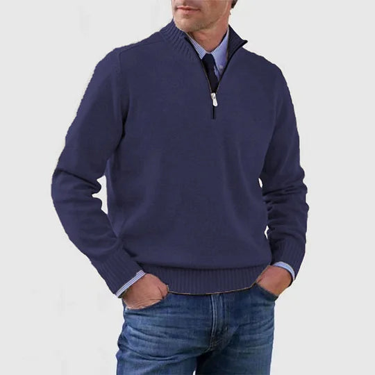 AVELYN LONDON™ | Elegant Mid-Zip Men's Jumper
