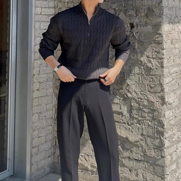 AVELYN LONDON™ | Wavy Half-Zip Sweater