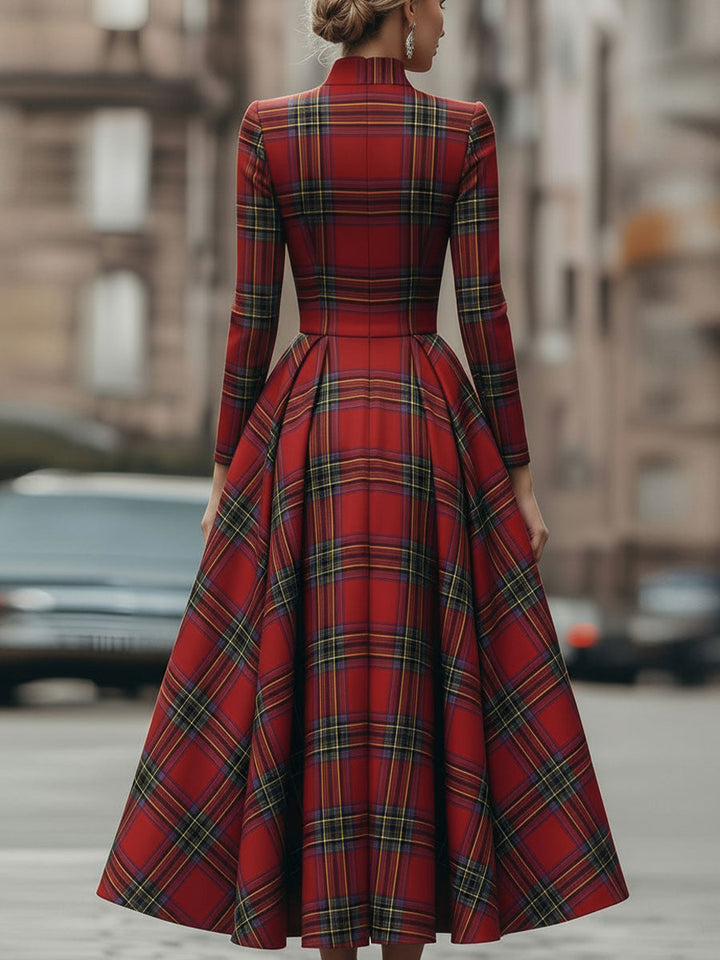 Amelia | Long Sleeve Plaid Dress
