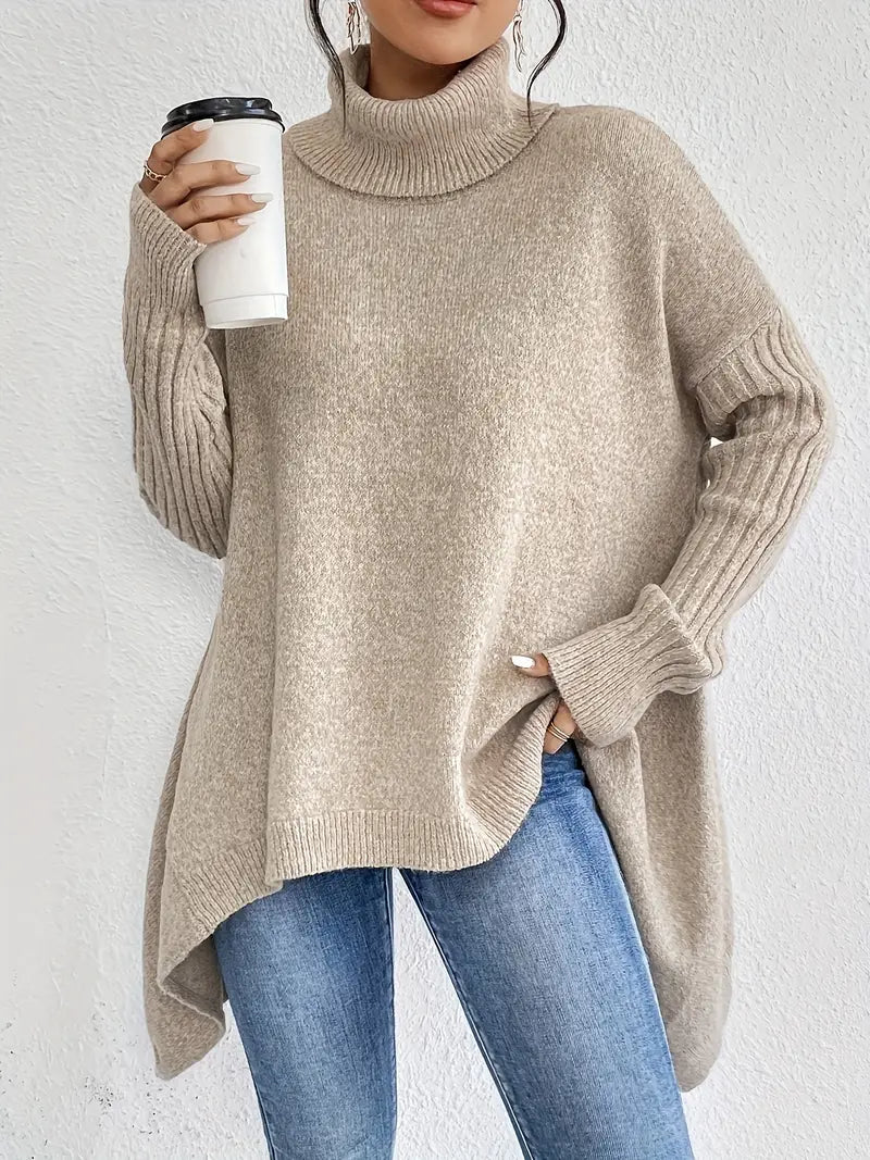 BRIGITTE – LONG ROLL NECK PULLOVER