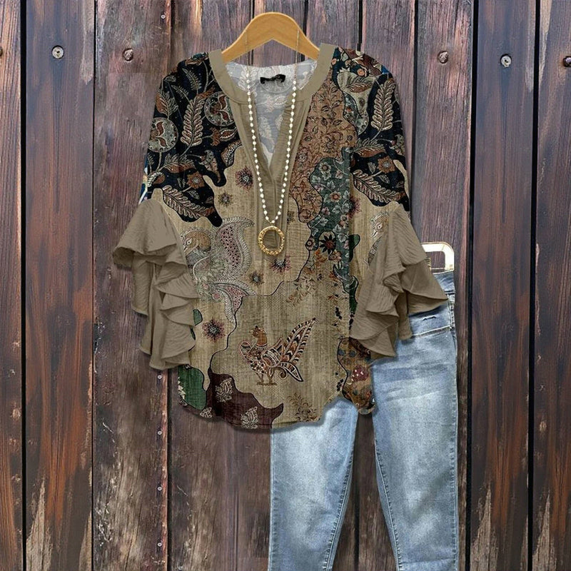 KORNELIA | Elegant blouse with patterns