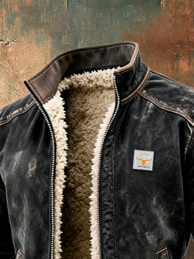 OLIVER™ | JACKET WITH A DISTRESSED SUEDE EFFECT AND STRUCTURED COLLAR