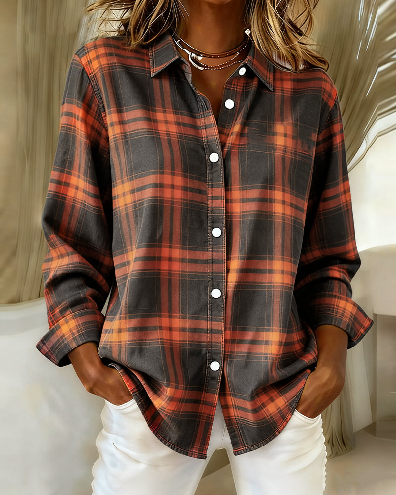Daisy™ | Shirt with Check Pattern and Notched Collar