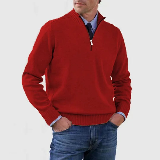 AVELYN LONDON™ | Elegant Mid-Zip Men's Jumper