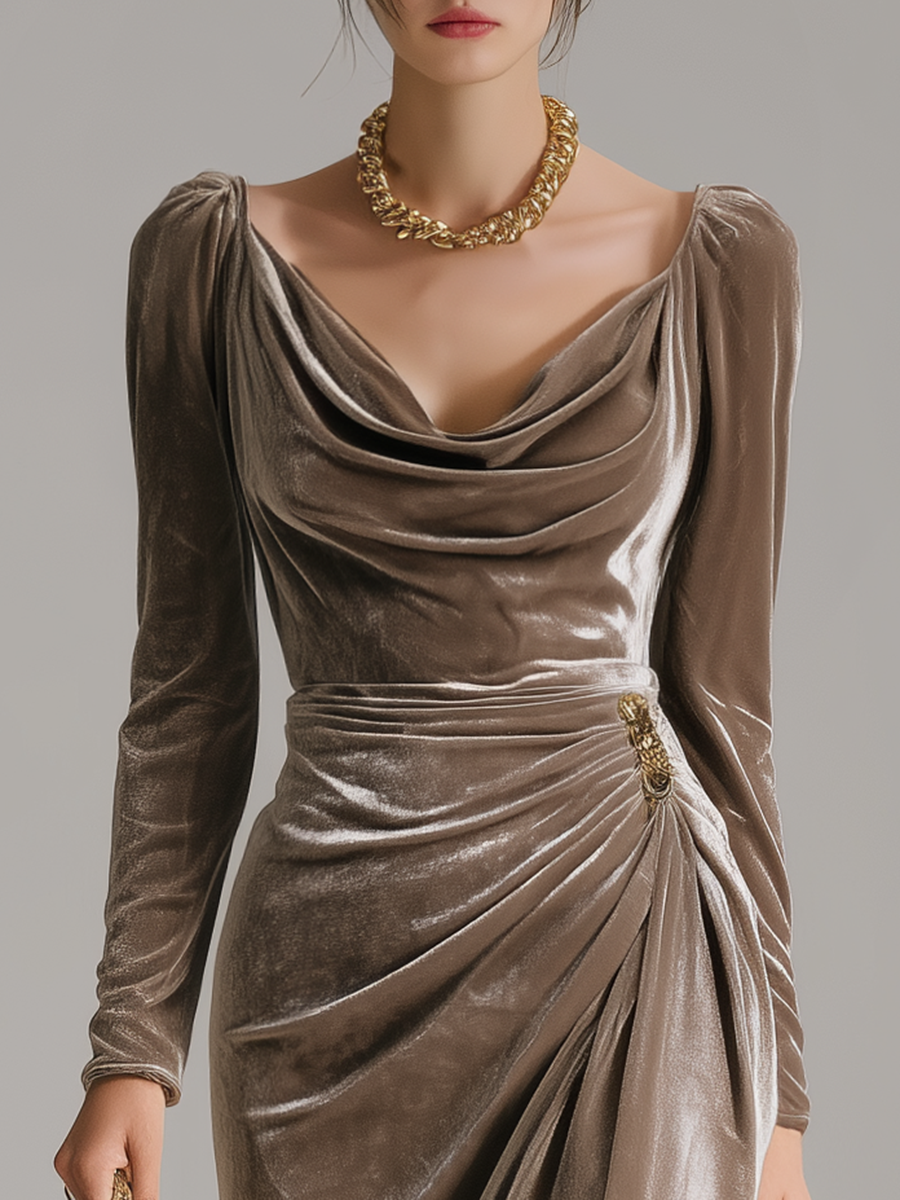 Avelyn™ | Sylvana Velvet Midi Dress