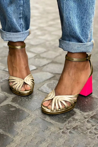 Milviana - Classy Pink Block Heel