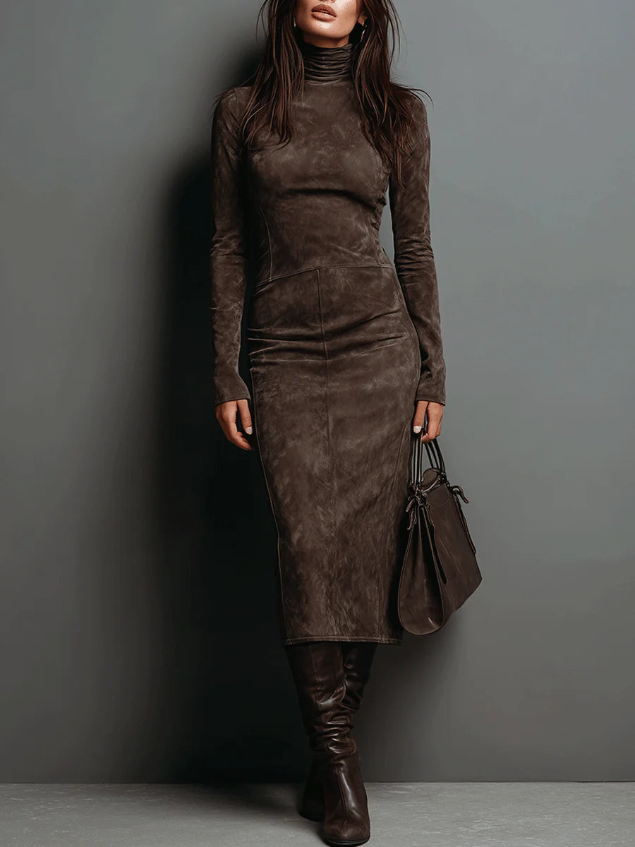 Avelyn™ | Frosina Suede Midi Dress