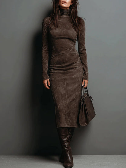 Avelyn™ | Frosina Suede Midi Dress