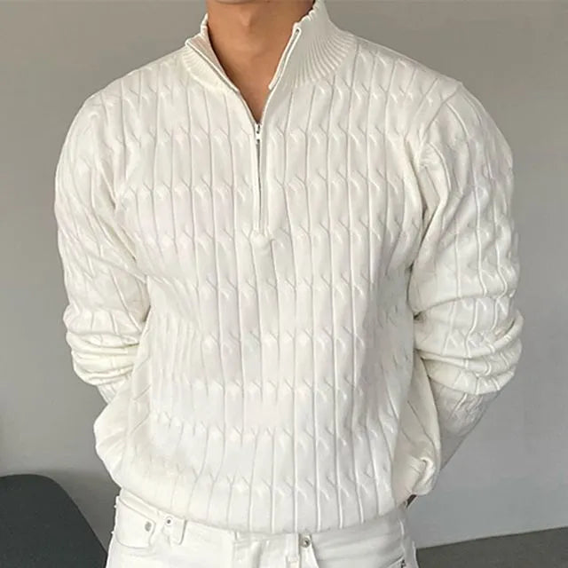 AVELYN LONDON™ | Wavy Half-Zip Sweater